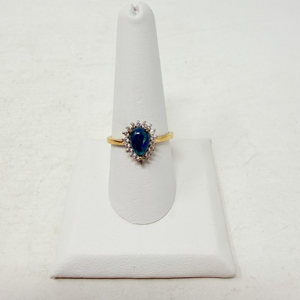 Shop LC Miami Blue Welo Opal/Zircon Size 9 Ring in‎ Sterling Silver 5457